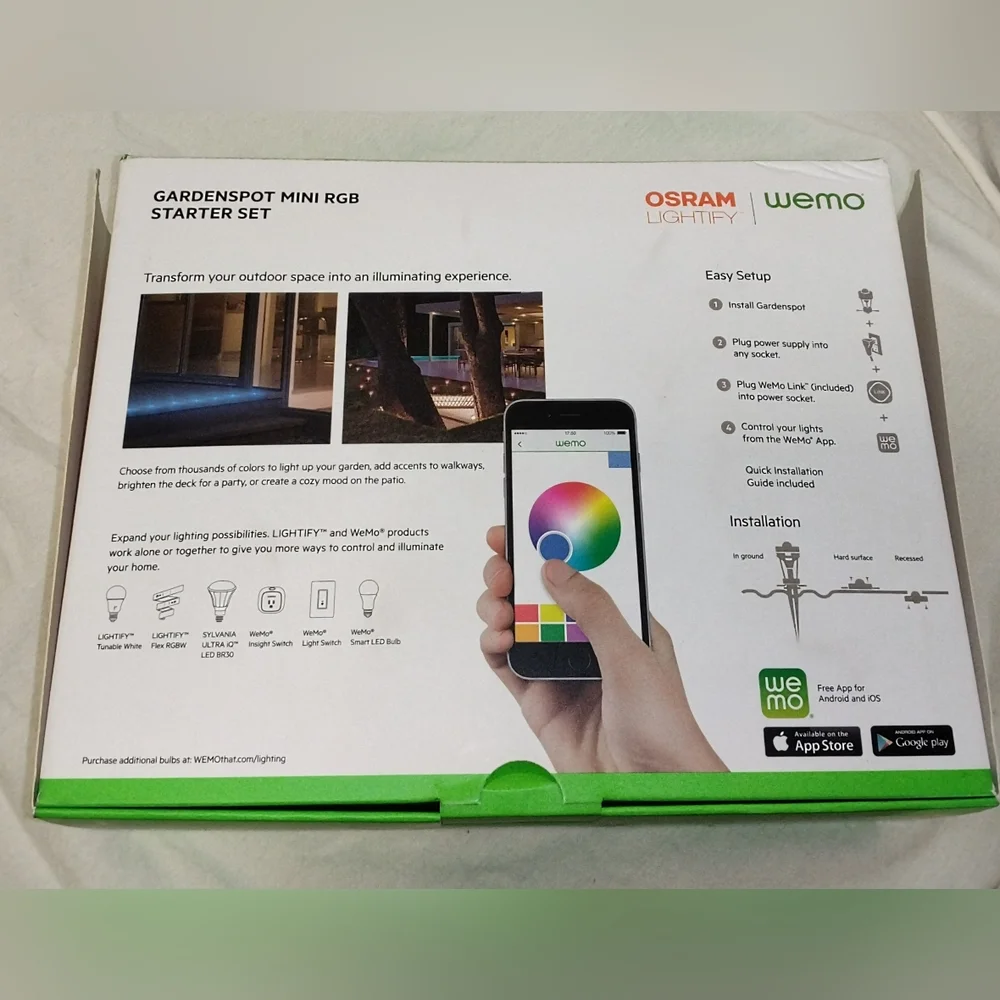 Belkin WeMo + Osram Lightify Gardenspot Mini RGB Starter Set